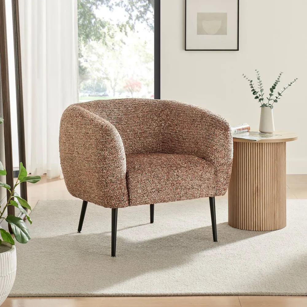 FurnitureboxUK Veda Fabric Accent Tub Chair in Orange