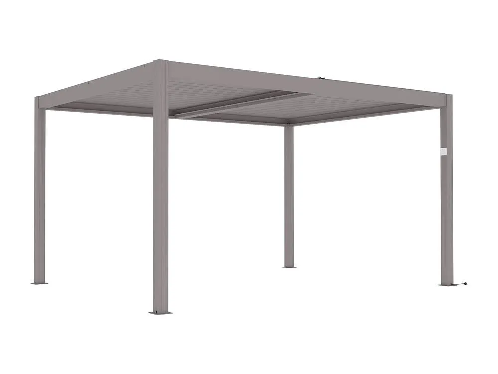 Vente-unique Freestanding Electric Bioclimatic Aluminium Pergola With Adjustable in Taupe 5