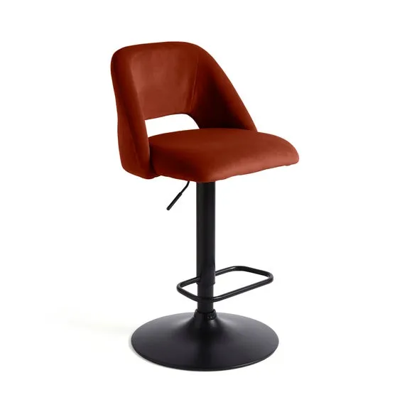 Jonas Adjustable Height Bar Stool, Velvet 5