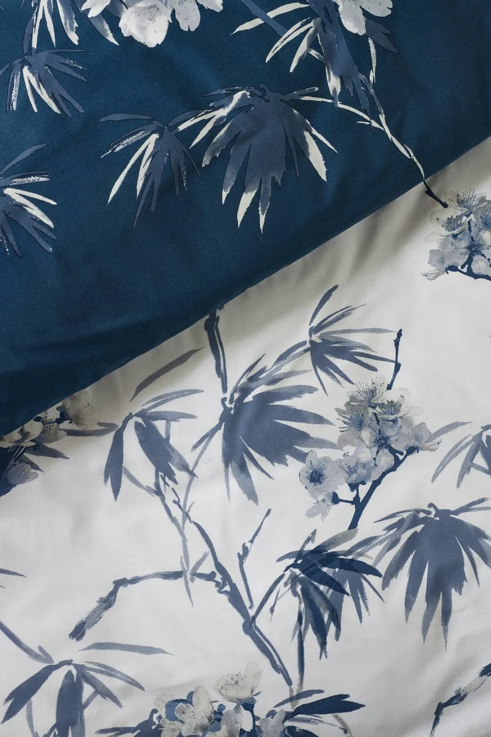Catherine Lansfield 'Kyoto Floral' Reversible Duvet Cover Set in Blue 4