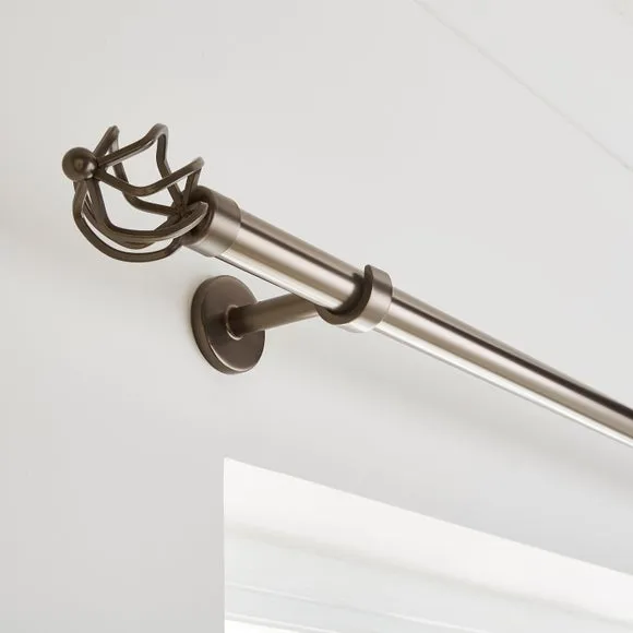 Caged Ball Extendable Metal Eyelet Curtain Pole 4