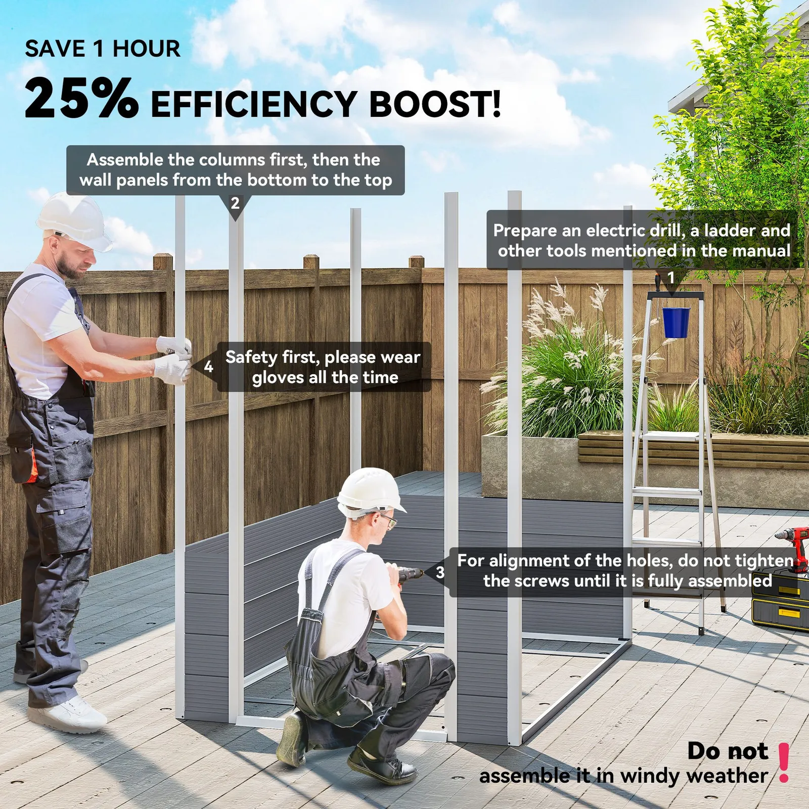 OUTSUNNY 4 x 3ft Garden Shed Storage with Foundation Kit & Vents in Grey 4
