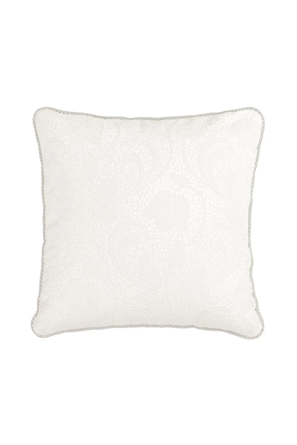 1951 'Ashleigh' Jacquard Cushion in White