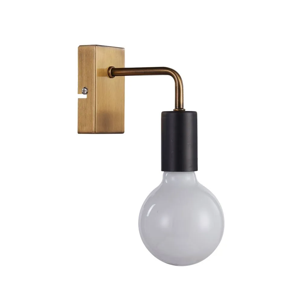 Netlighting Irina Industrial Retro 1 Light Wall Lamp E27 in Gold