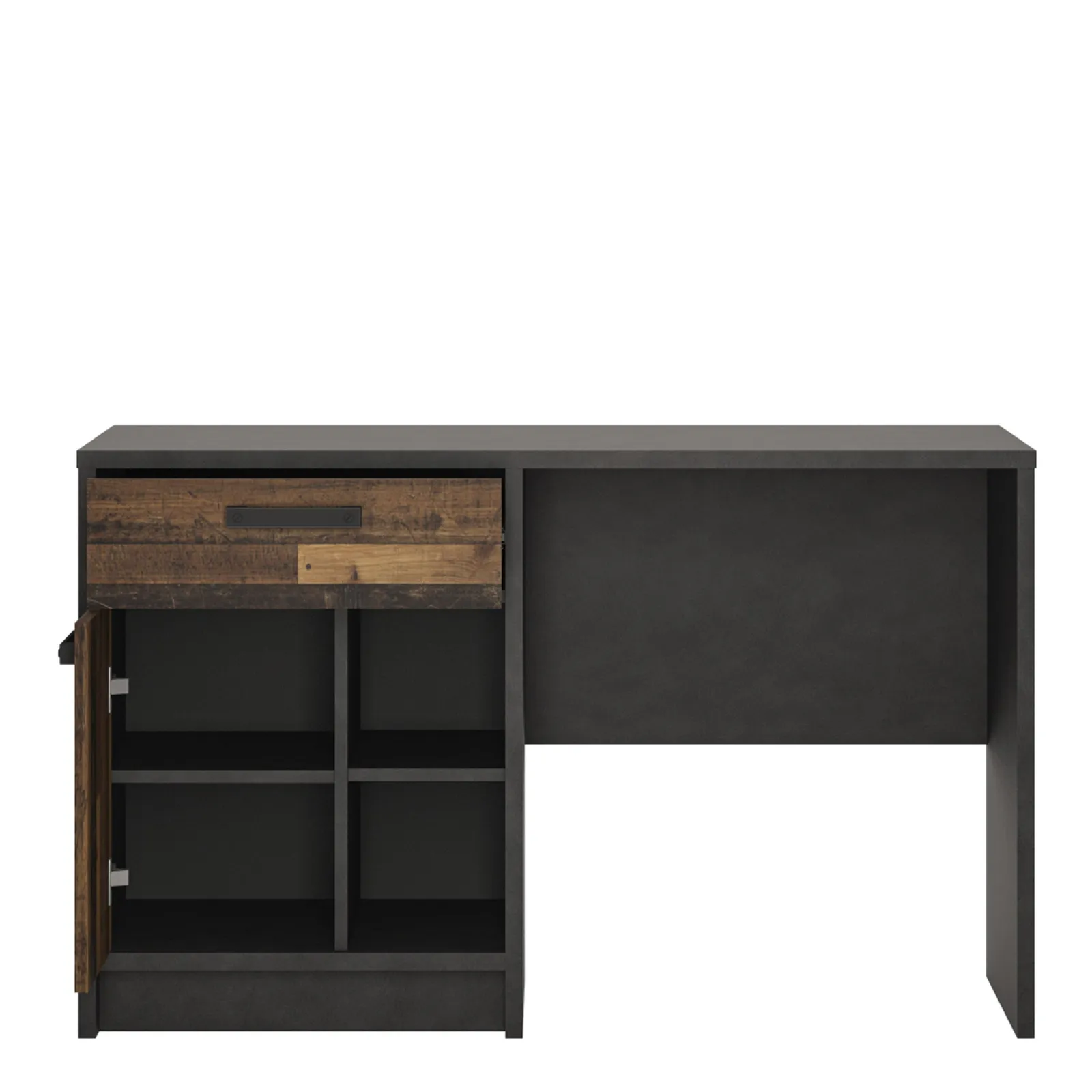 Furniture To Go Brooklyn Desk with 1 Door & 1 Drawer in Walnut 2