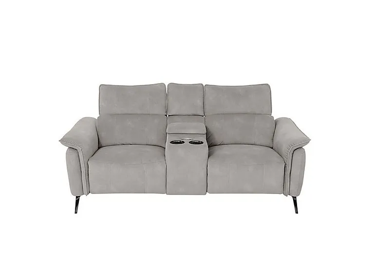 Jude Fabric 2 Seater Power Recliner Sofa with Smart Console, Power Headrests, Power Lumbar and Heated Seats - Dexter Stone