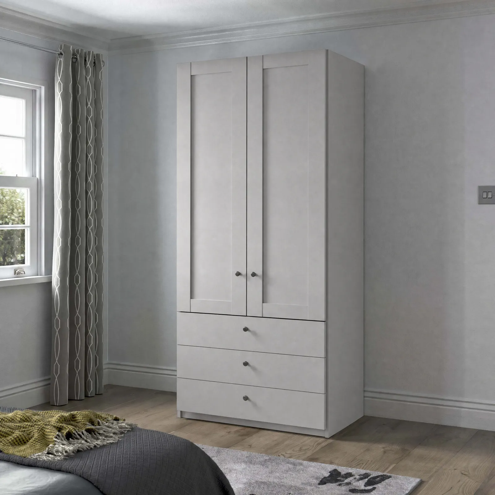 Varese 3 Drawer Functional Unit W100Cm, Grey | Barker & Stonehouse 2