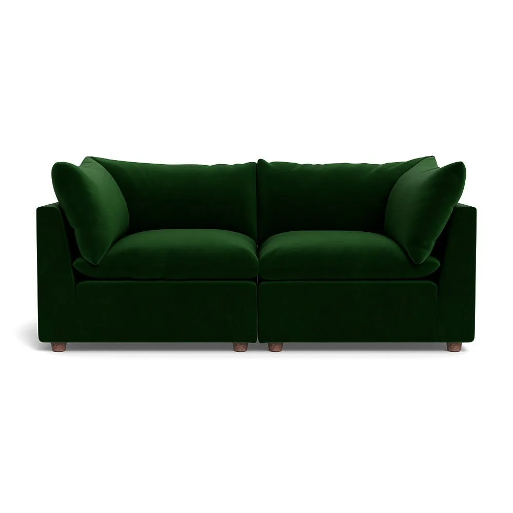 Heal's Astrid 3 Seater Sofa Smart Velvet Forest Walnut Stained Beech Feet 1