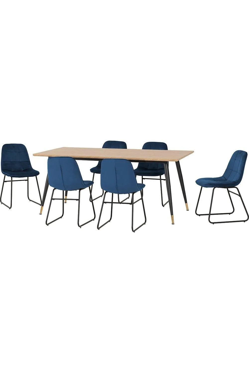 Seconique Hamilton Large Dining Set with Lukas Chairs in Blue 3