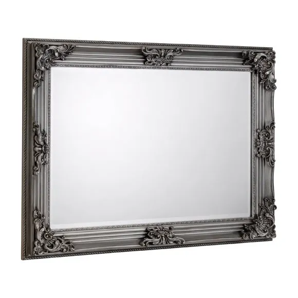 Rococo Pewter Rectangle Wall Mirror 2