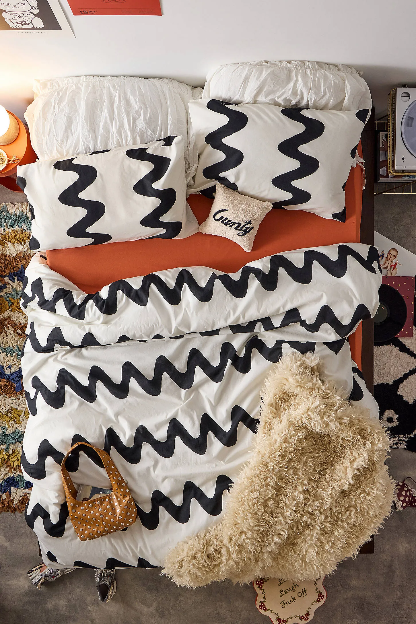 Big Wave Duvet Set - Black/White 2