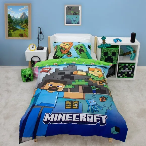 Minecraft Levels Polycotton Duvet Cover & Pillowcase Set