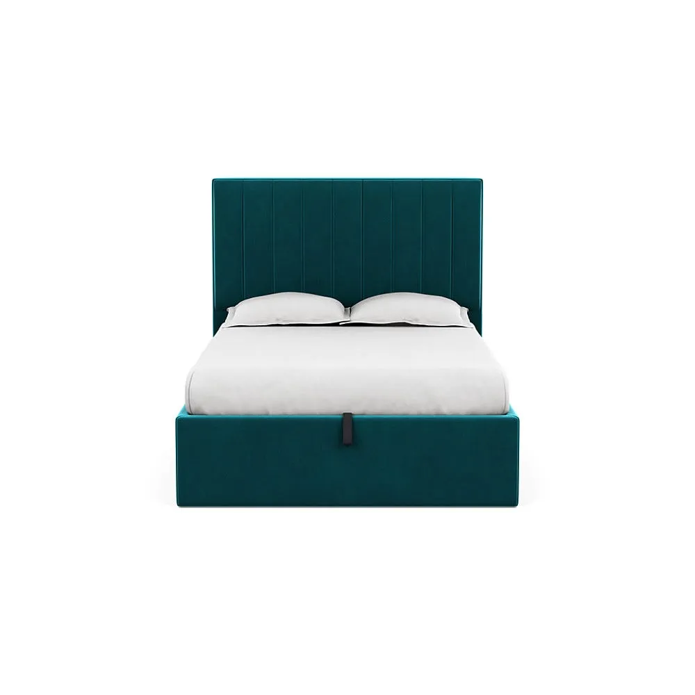 Heal's Retta Headboard (Lift Storage) Double Smart Velvet Petrol 1