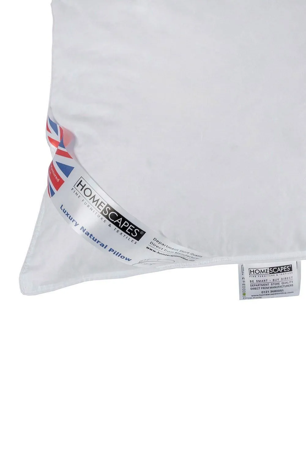 Homescapes Goose Feather & Down Lavender Pillow Dried Lavender Insert Extra Fill in White 4