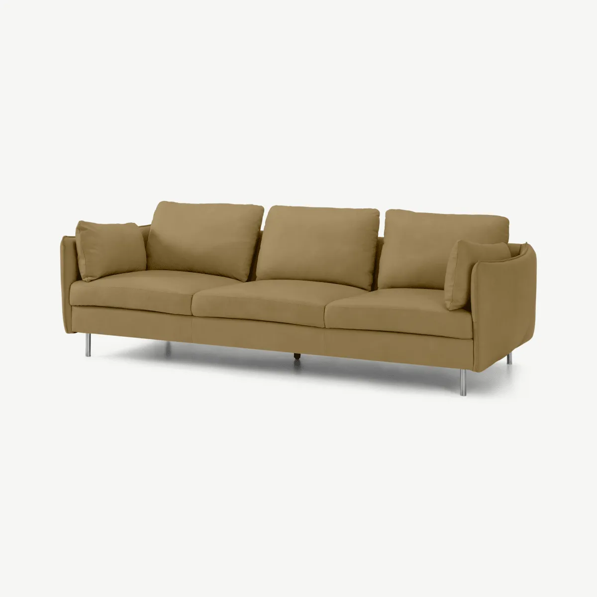 Vento 3 Seater Sofa, Pale Tan Leather