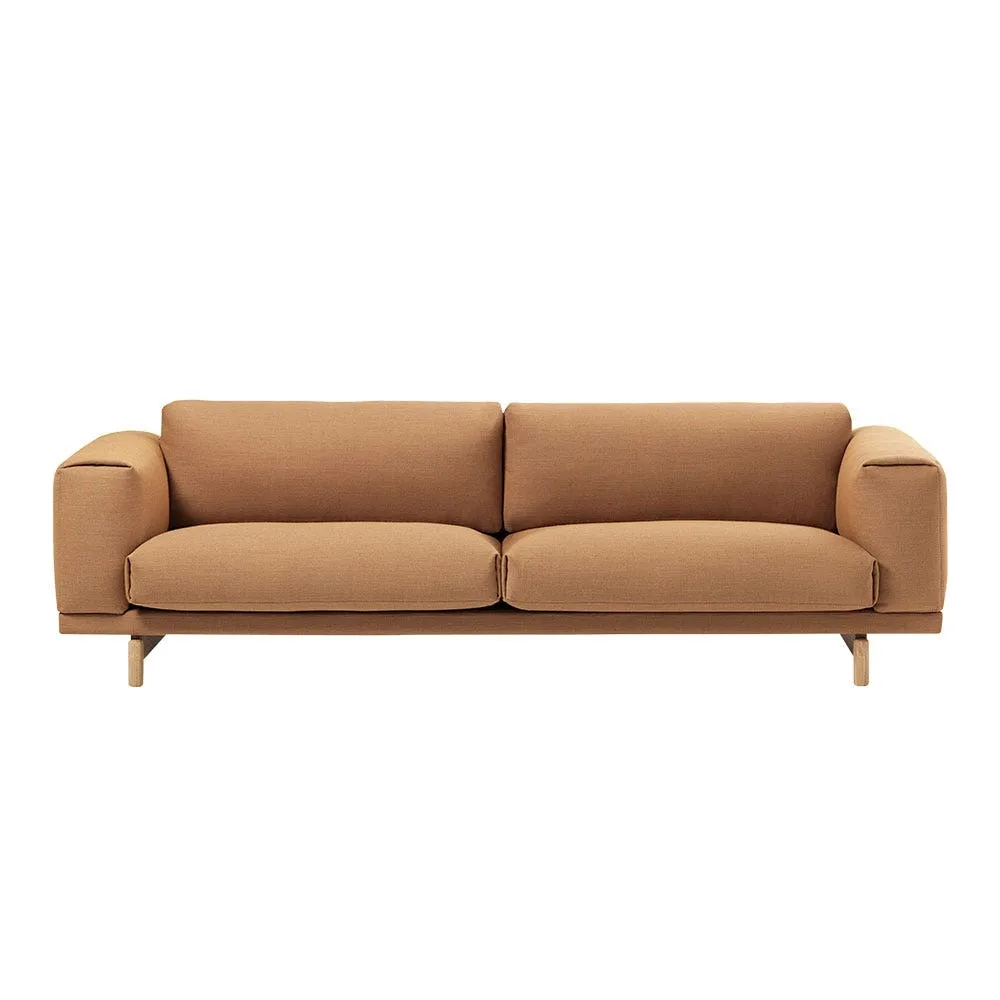 Muuto Rest 3 Seater Sofa Kvadrat Fiord 451 Burnt Orange 2