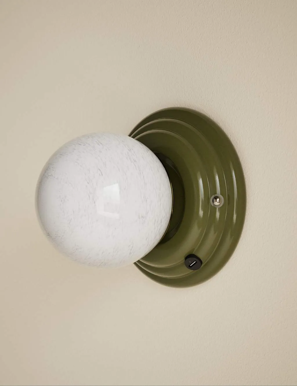 M&S Rechargeable Ribbed Wall Light Green