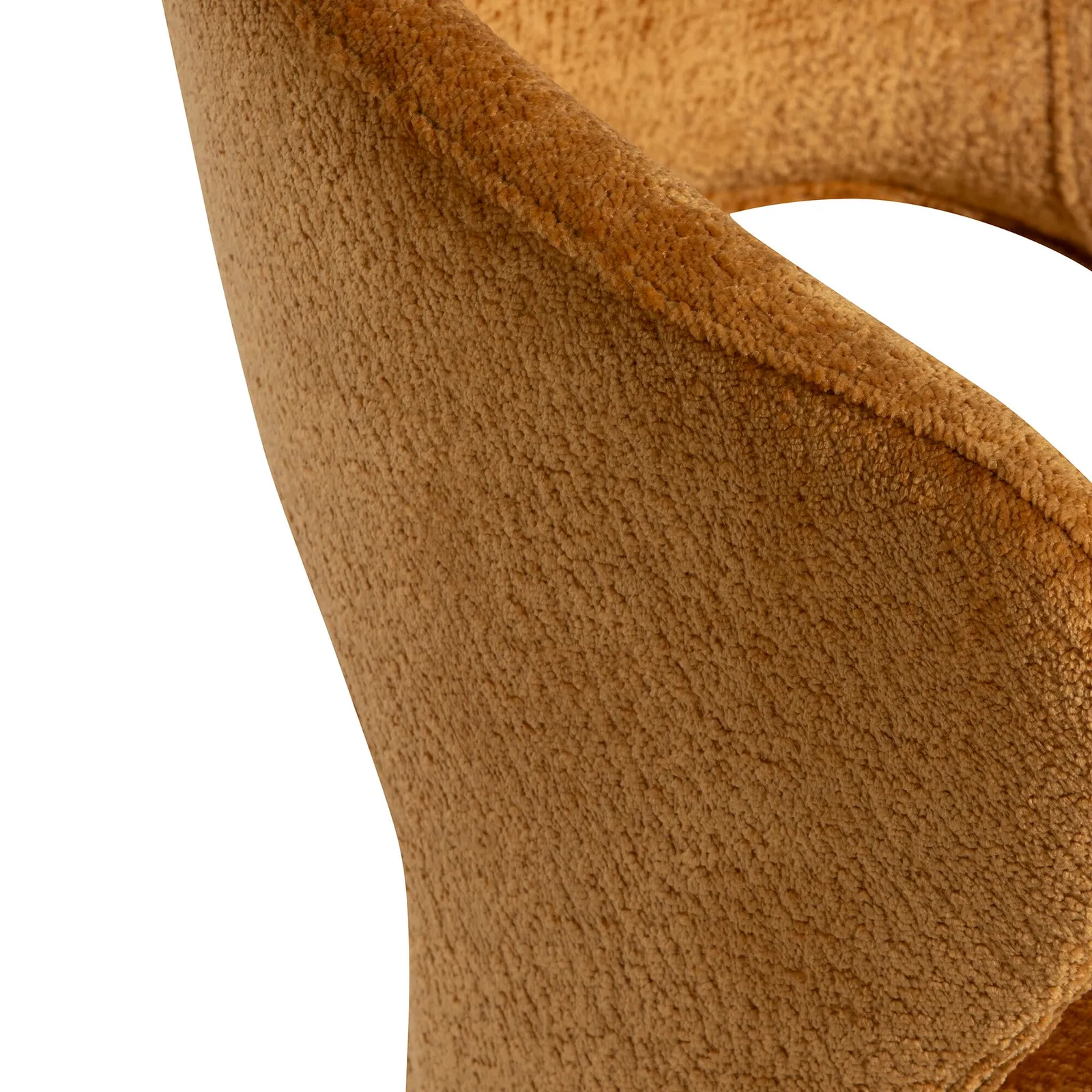 Pure Furniture Cagney Swivel Curved Leg Dining Chair, Gold Fabric | Barker & Stonehouse 5