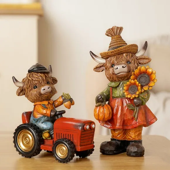 Country Living Highland Cow with Sunflowers Ornament 6