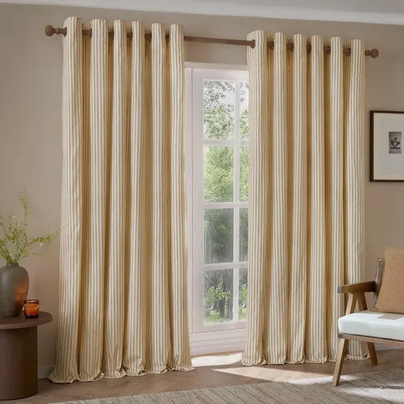Yard Hebden Striped Eyelet Curtains (Blackout Available) 2