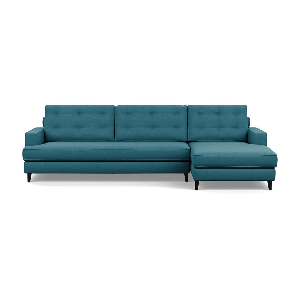 Heal's Mistral Right Hand Facing Corner Sofa Brushed Cotton Cadet Black Feet 1