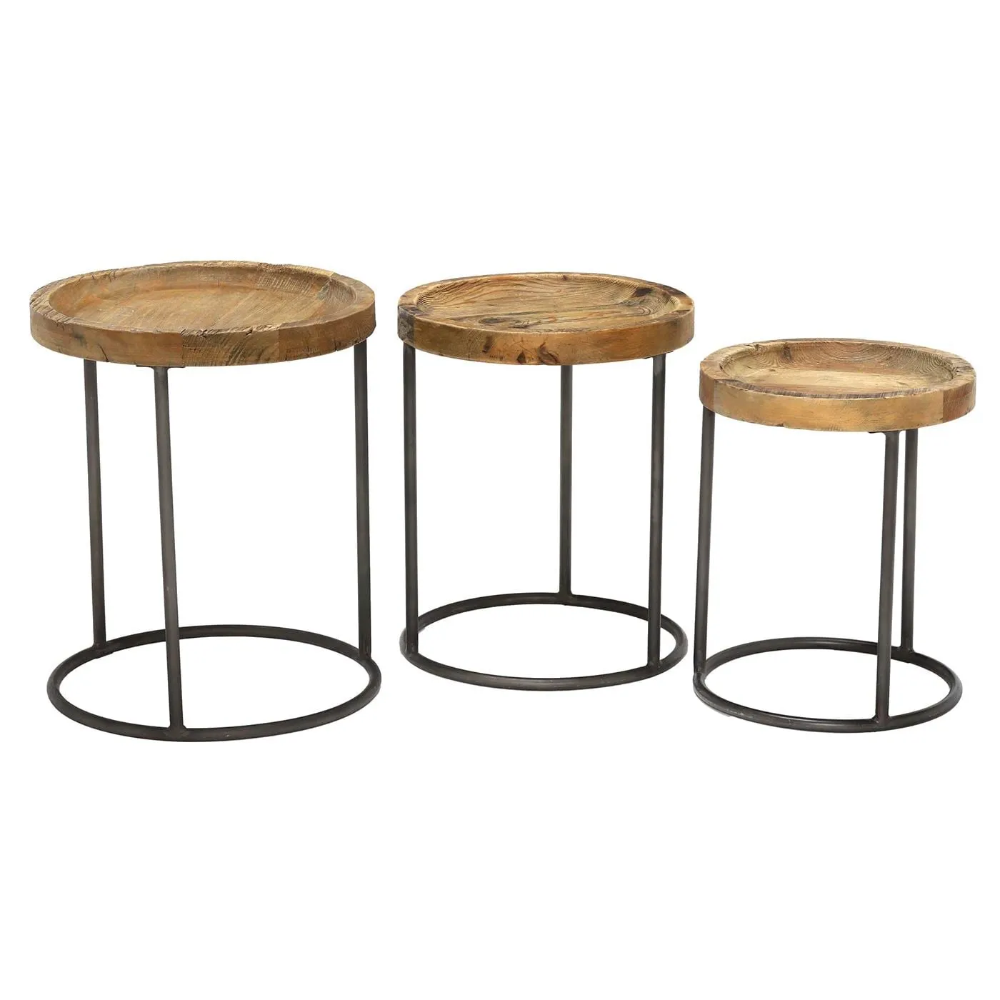 Keeler Set Of 3 Round Tables, Round, Pine Wood | Barker & Stonehouse 4