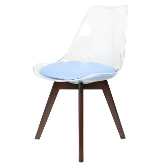 Fusion Living Soho Clear Plastic Dining Chair with Squared Legs 2