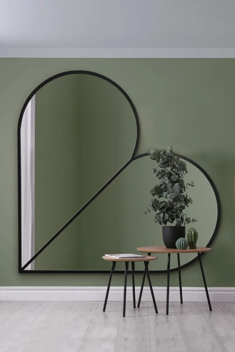 MirrorOutlet Black Metal Framed Heart Shaped Wall Mirror 71" X 71" (180CM X 180CM) 6