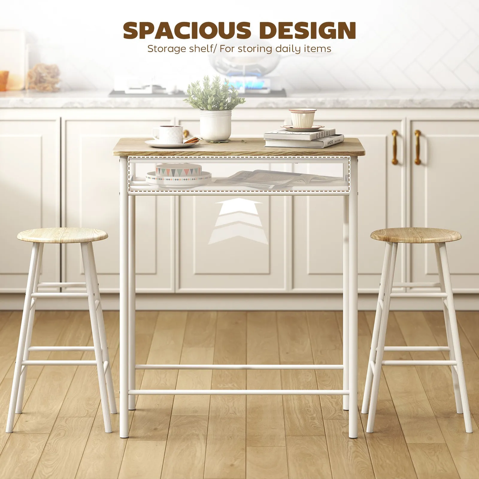 HOMCOM 3-Piece Dining Set with 2 Matching Chairs & 1 Table 6