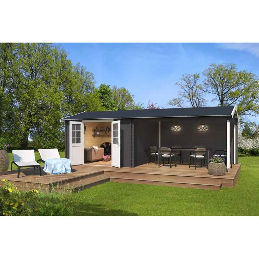 Lasita Maja Ltd Amarillo-Log Cabin, Garden Room, Home Office - L730xW388.8xH250.8 cm in Light Brown 4