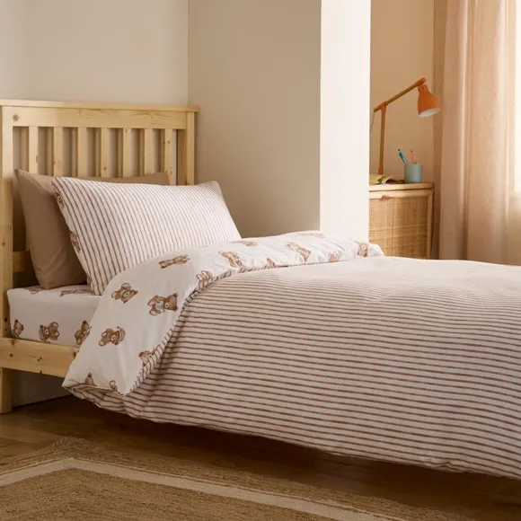 Catherine Lansfield Teddy Bear Brushed Cotton Duvet Cover & Pillowcase Set 2
