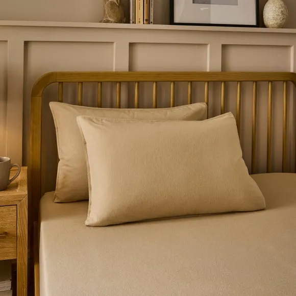 100% Organic Brushed Cotton Standard Pillowcase Pair 1
