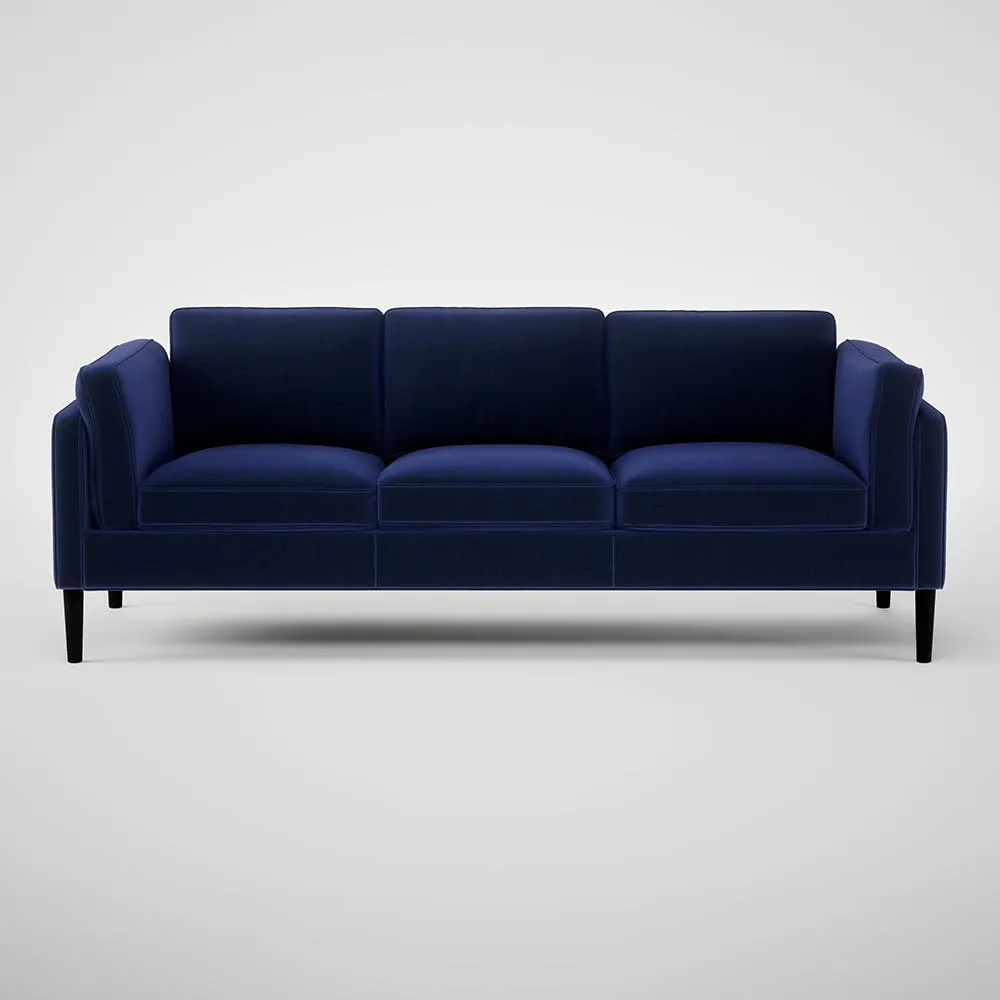 Heal's Sonno 4 Seater Sofa Nobilis Velvet Neptune Black Feet 2