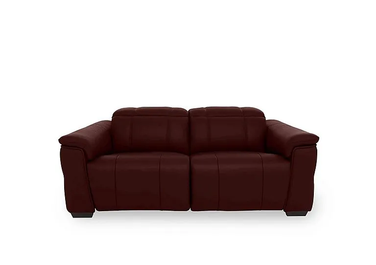 Inca NC Leather 2 Seater Power Recliner Sofa with Power Headrests - Ruby