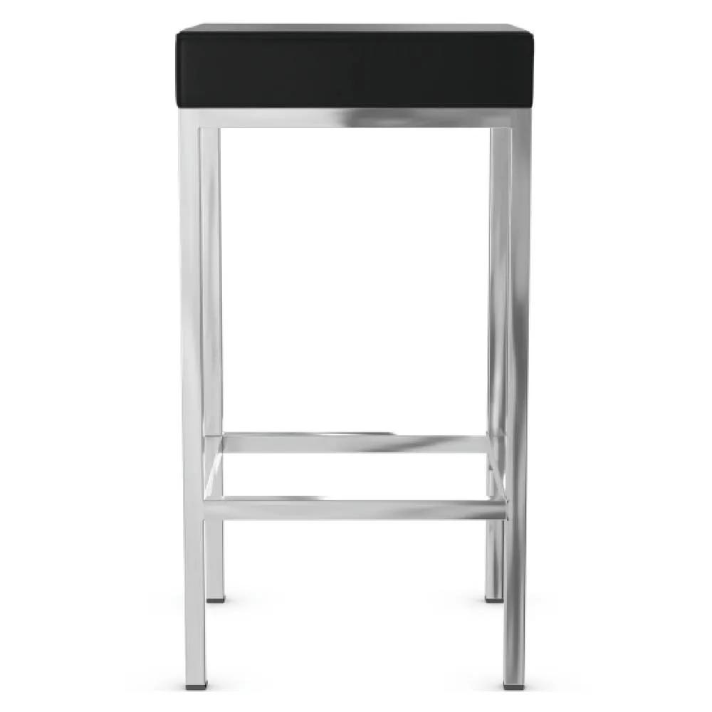 netfurniture Ernest Kitchen Bar Stool Black Padded Seat Chrome Frame 2