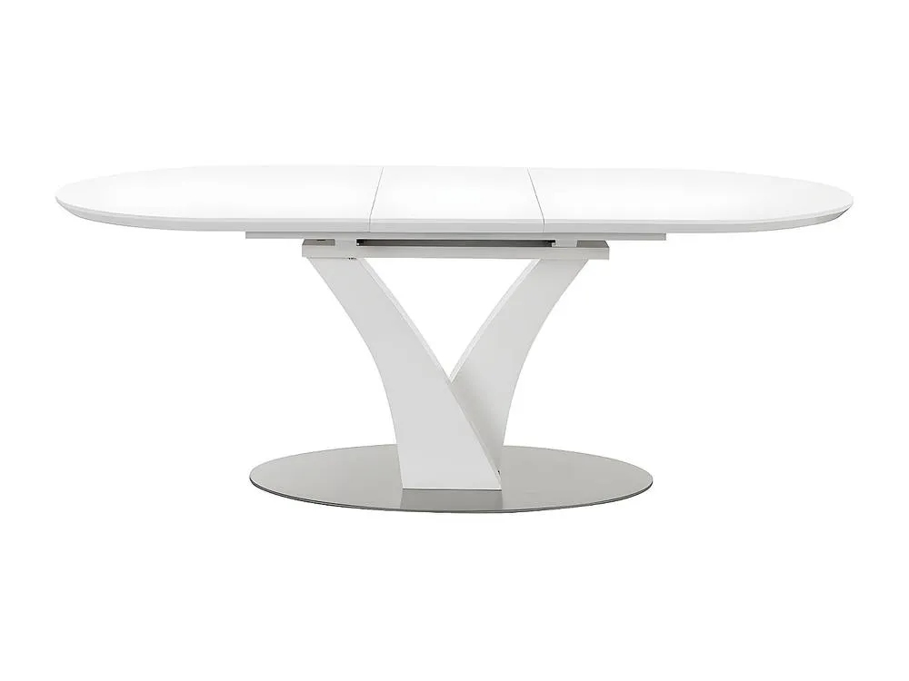 Vente-unique Extendable Dining Table for 6 To 8 People - MDF & Stainless Steel in White 6