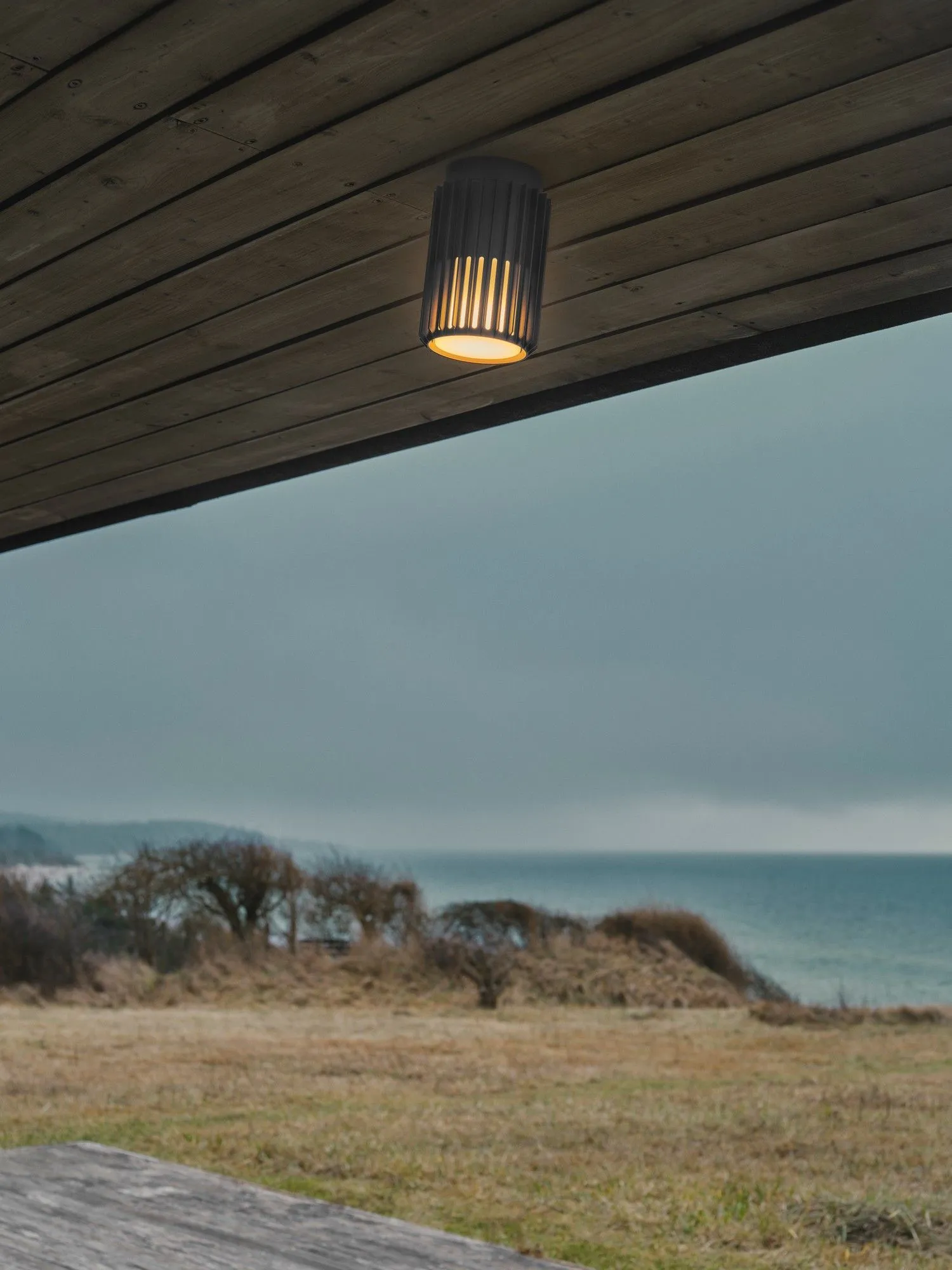 Nordlux Aludra Outdoor Ceiling Light Grey Metal E27 IP54 Mains in Black 3