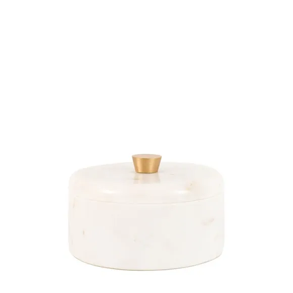 Cedar & Sage Veta Wide Round Marble Trinket Box 4