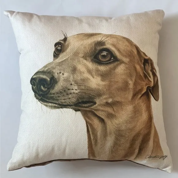 Christine Varley Whippet Square Cushion 2