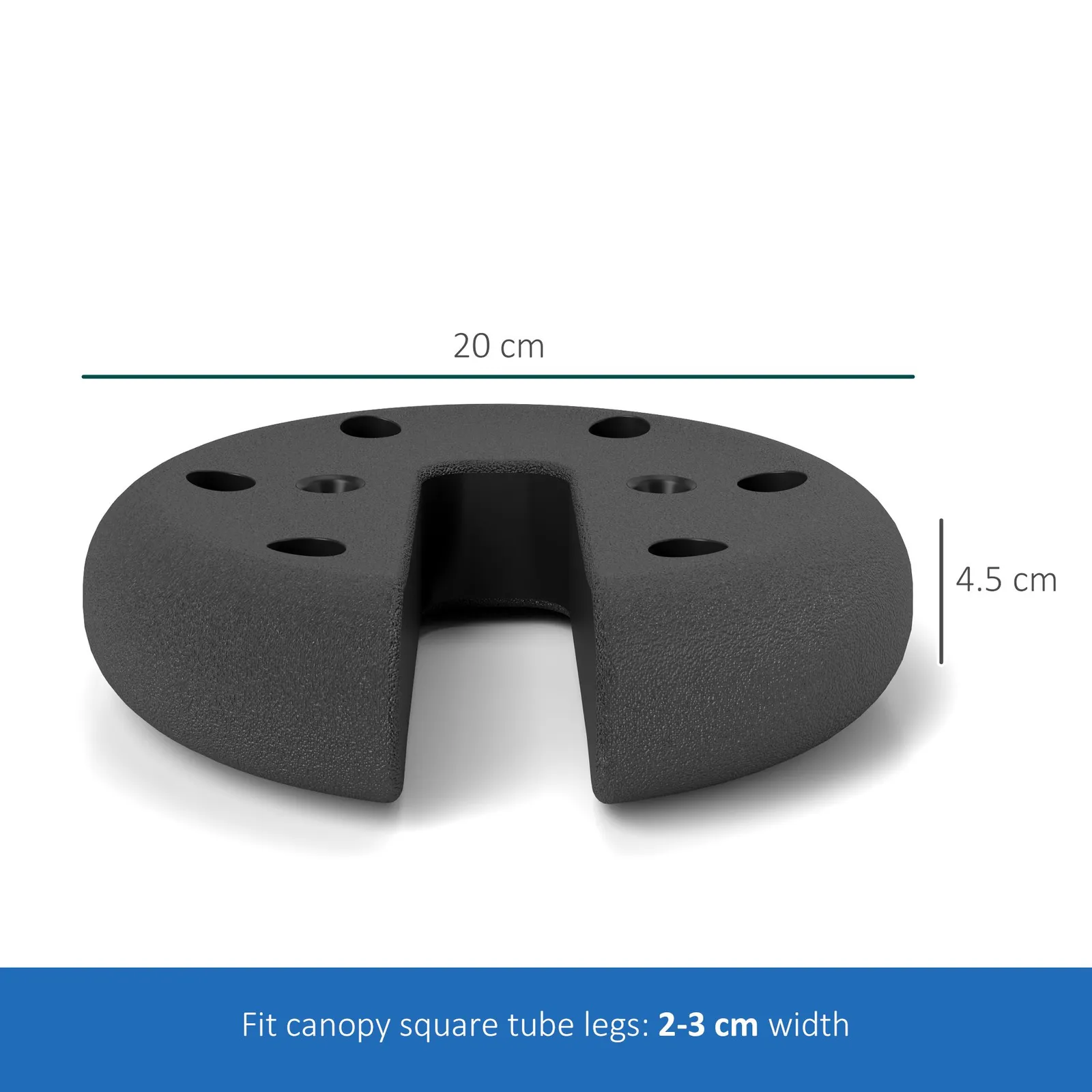 OUTSUNNY Tent Weight Base 4pcs Gazebo Foot Leg Pole Anchor Weights Marquee in Black 3