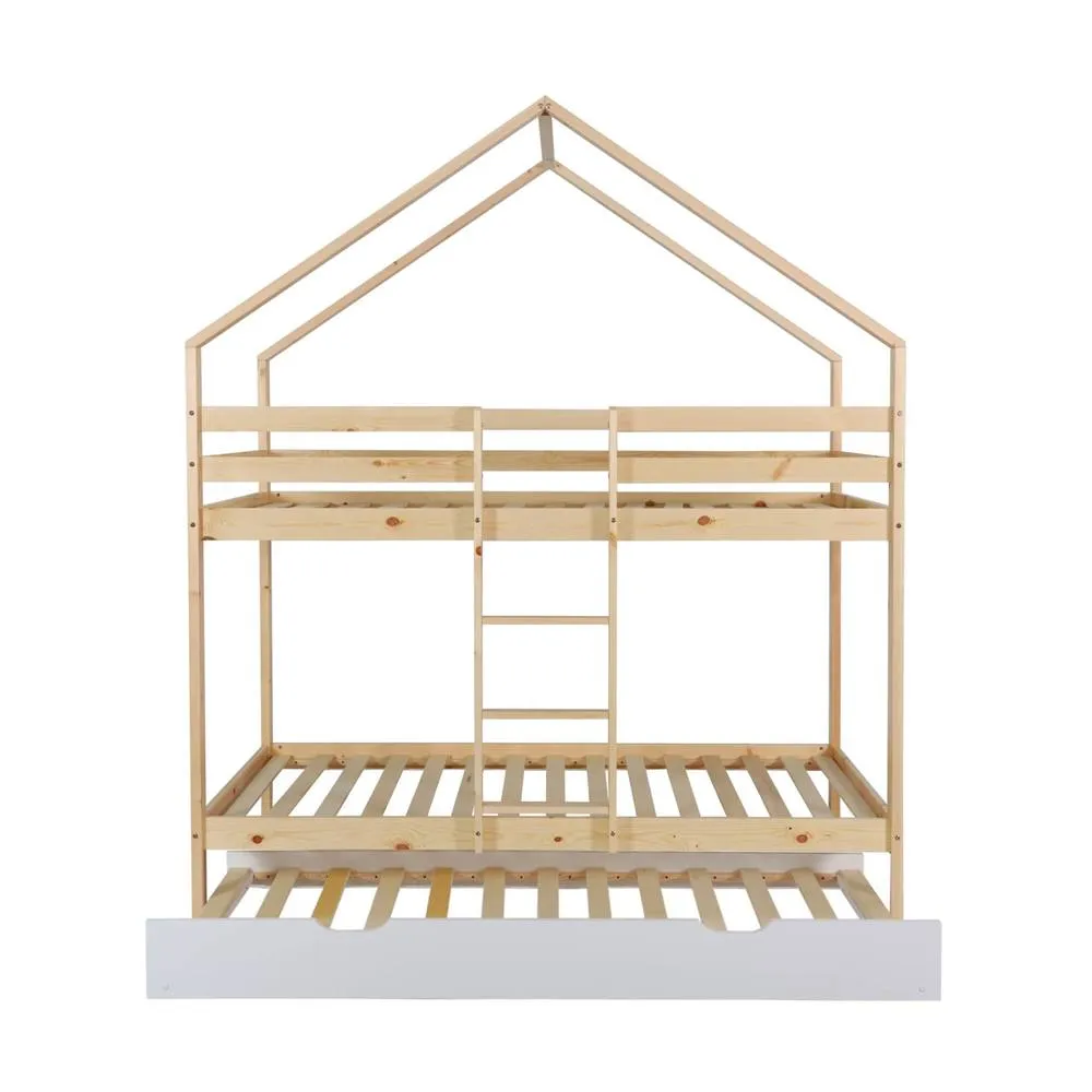sweeek Children's bunk bed 90 x 190 cm natural pine with pull-out bed 6