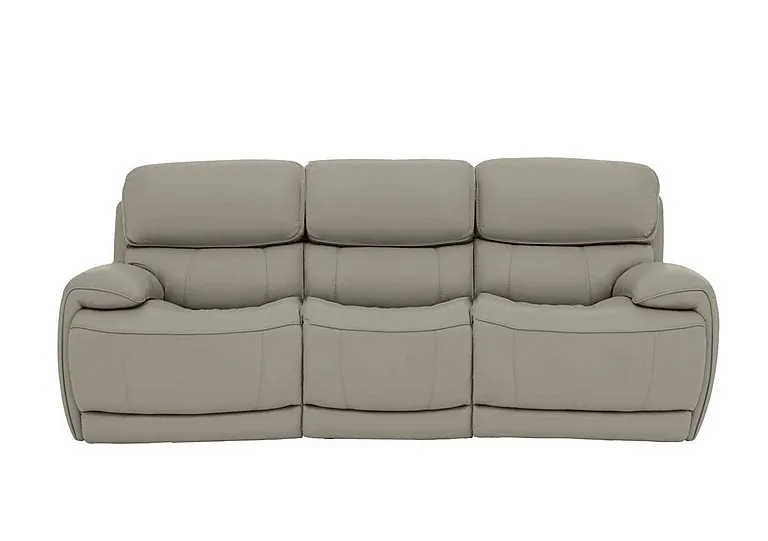 Rocco 3 Seater Leather Power Rocker Sofa with Headrests - Silver Grey