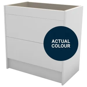 Duarti By Calypso Cascade 800mm Full Depth 2 Drawer Floor Standing Vanity Unit - Midnight Blue