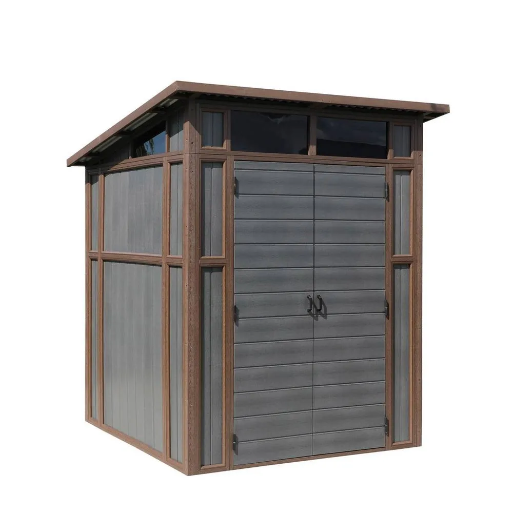Mercia 7 x 7 Feet Premium Composite Pent Shed - L208 x W203 x H240 cm - Grey
