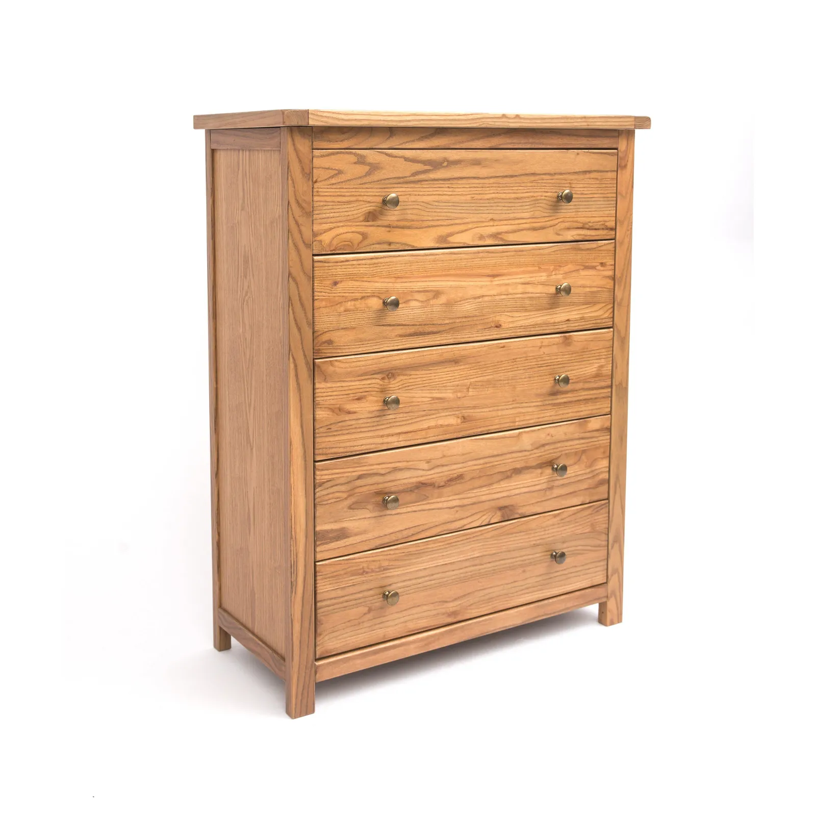 Cabinet Bits Trivento 5 Drawer Chest of Drawers Brass Knob in Natural 2