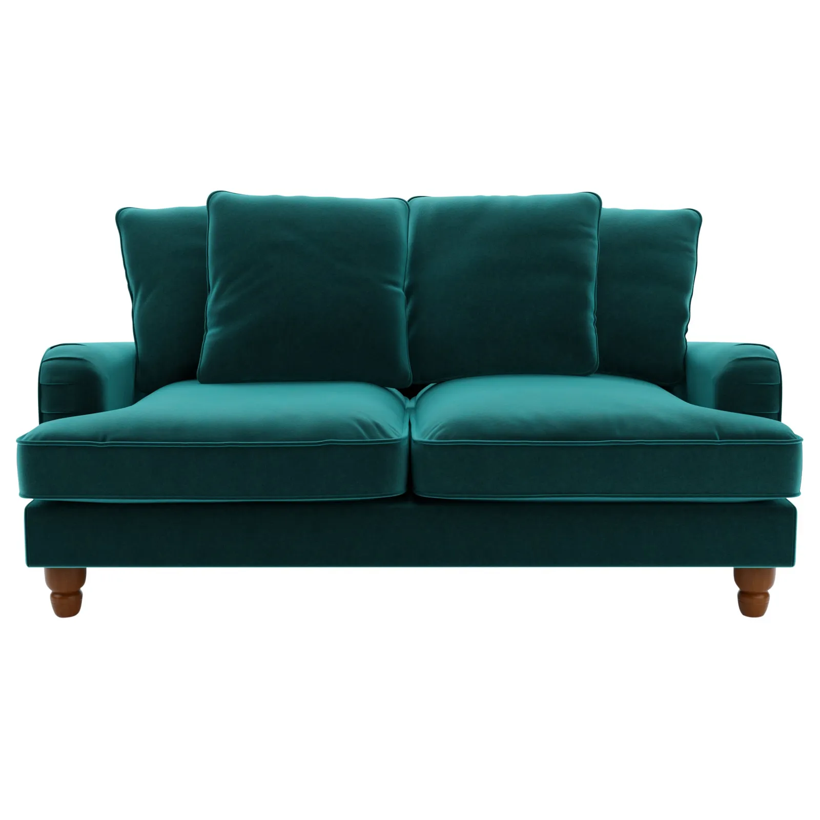 Beatrice Scatter Back Velvet 2 Seater Sofa Green