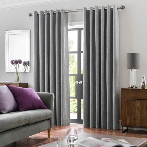 Oxford Chenille Eyelet Curtains 2