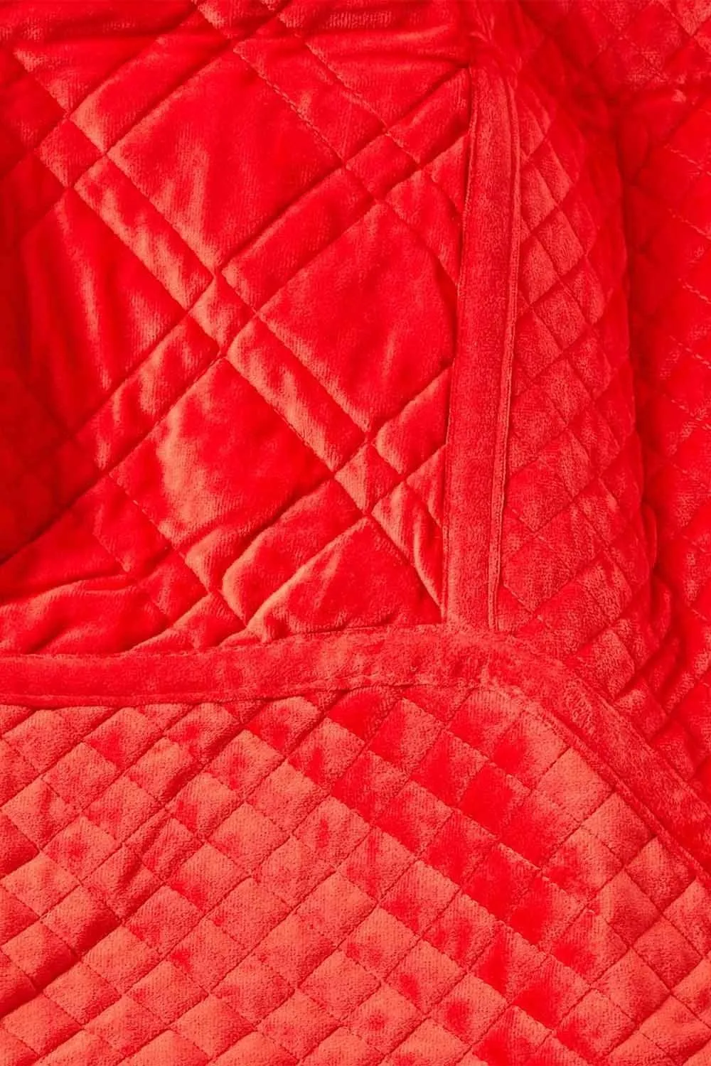 Homescapes Luxury Quilted Velvet Bedspread Geometric Pattern Throw in Burnt Orange 3