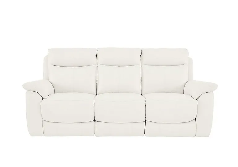 Echo Leather 3 Seater Power Recliner Sofa - BV Star White