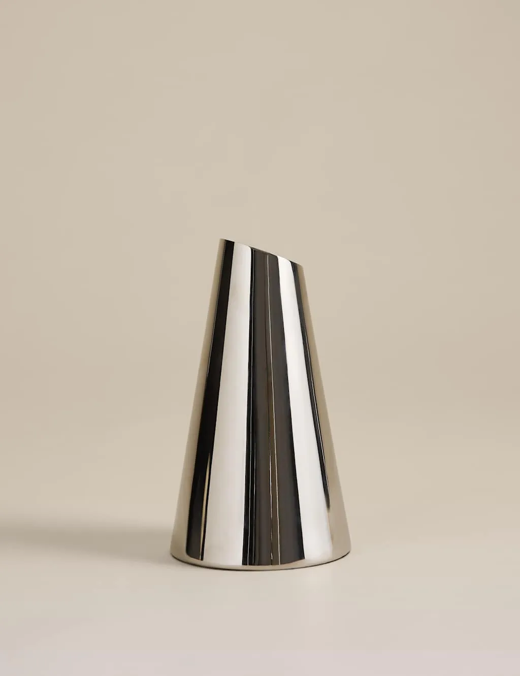 M&S Small Chrome Vase Chrome